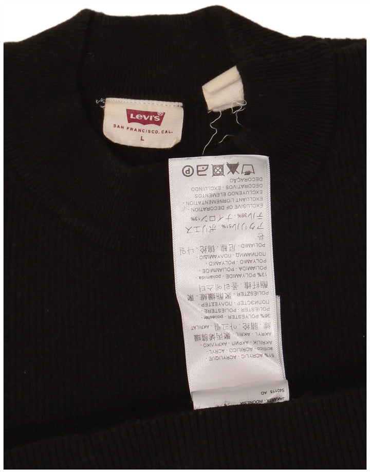 Levi's dame sweater med rund hals DK 14 Stor sort akryl