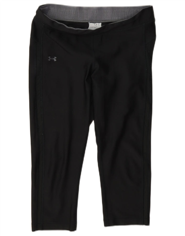Under Armour Dame Capri Leggings UK 16 Large Black Polyester