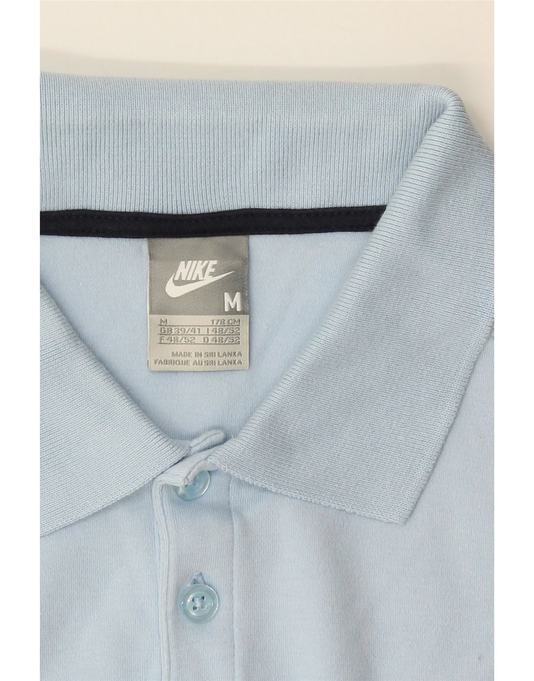 Nike Polo Shirt til mænd UK 39/41 Medium Blue Colourblock