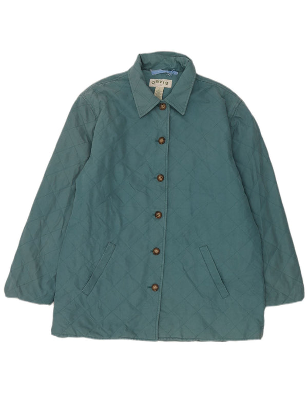 Orvis Quiltet jakke til kvinder UK 16 Large Blue Polyester