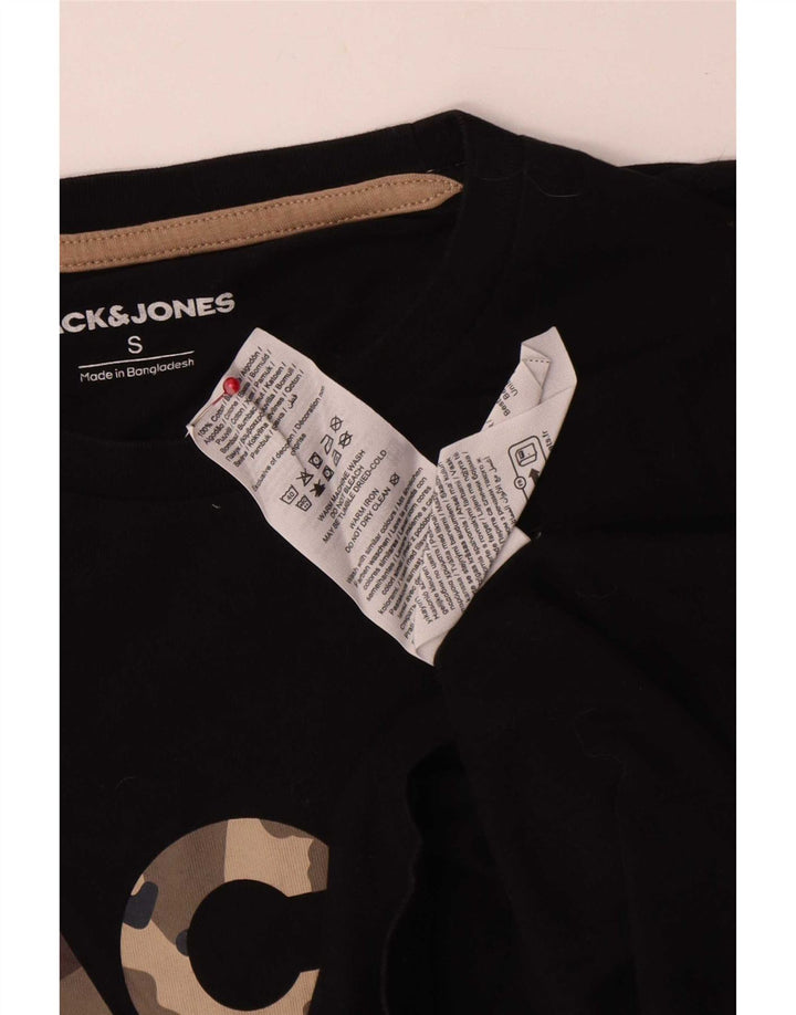 Jack & Jones Herre grafisk T-shirt Top Lille sort bomuld