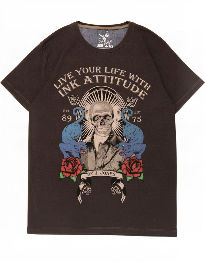 Jack & Jones Herre grafisk T-shirt Top Lille Grå