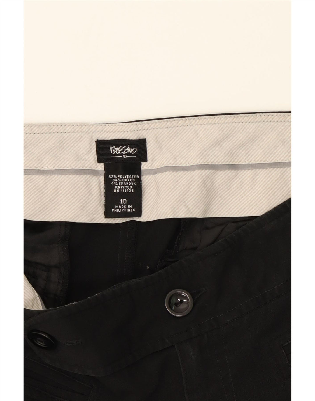 MOSSIMO Womens Straight Capri Trousers US 10 W34 L22 Black Polyester Vintage Mossimo and Second-Hand Mossimo from Messina Hembry 