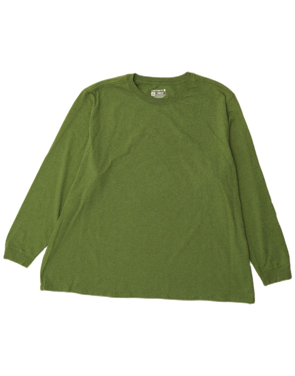 Carhartt Dame Loose Fit Grafisk Top Langærmet UK 24/26 3XL Grøn Bomuld