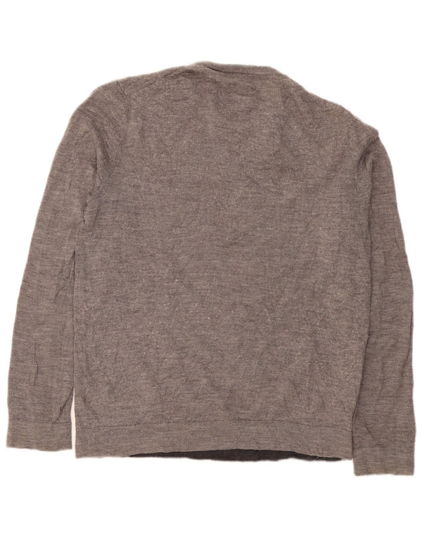 Calvin Klein Herre trøje med rund hals, mellemgrå Flecked Merino Wool