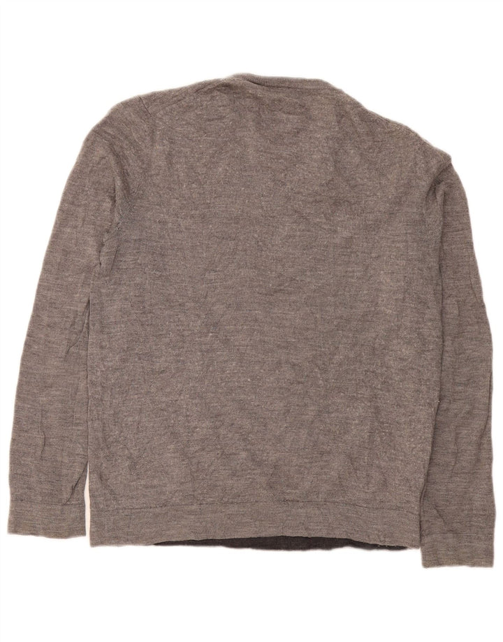 Calvin Klein Herre trøje med rund hals, mellemgrå Flecked Merino Wool