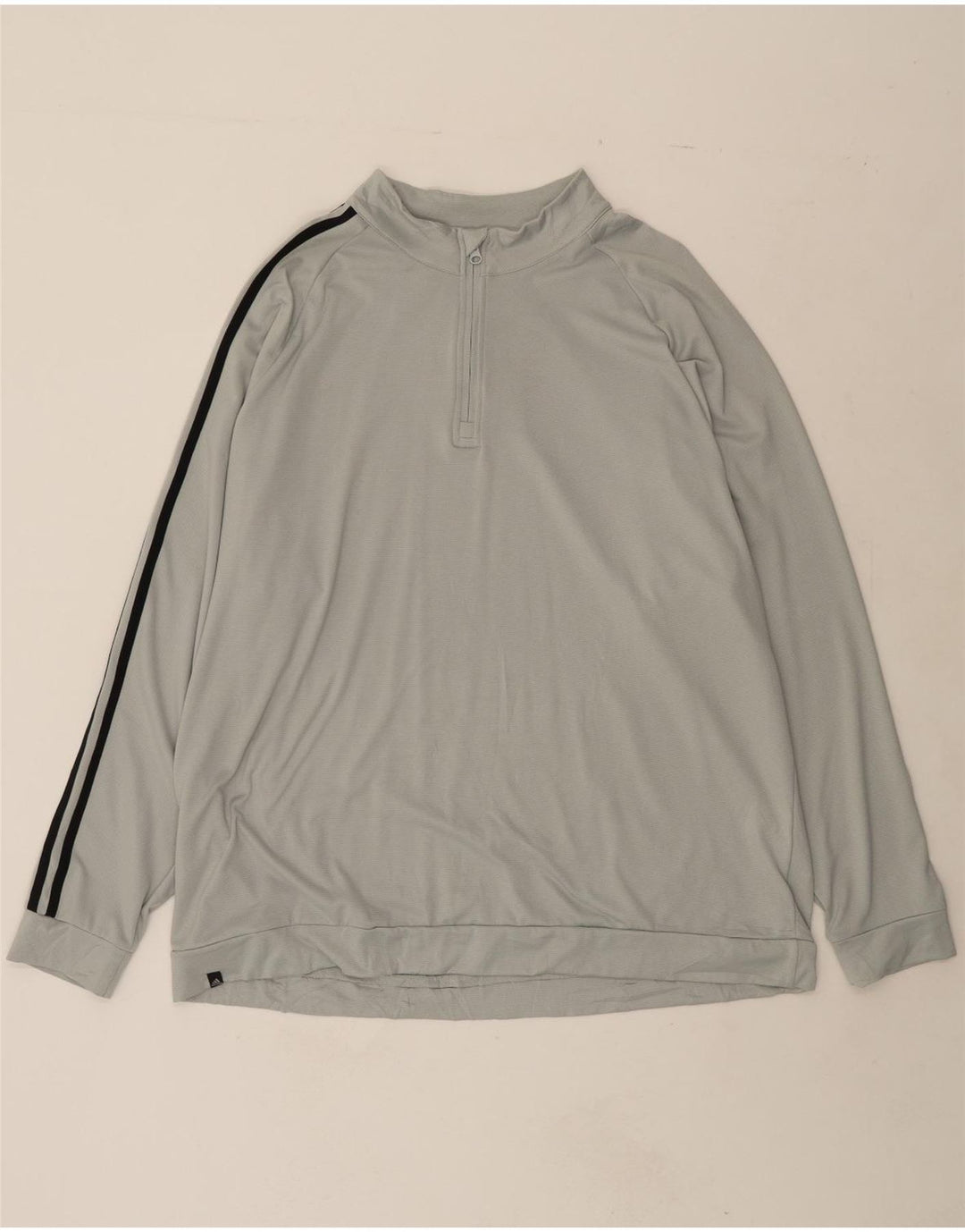 ADIDAS Mens Zip Neck Pullover Tracksuit Top 2XL Grey Polyester Vintage Adidas and Second-Hand Adidas from Messina Hembry 