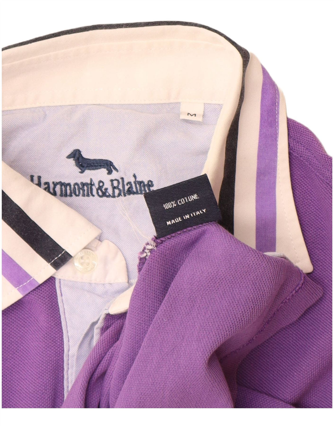 Harmont & Blaine Herre poloshirt Medium Lilla Colourblock Bomuld
