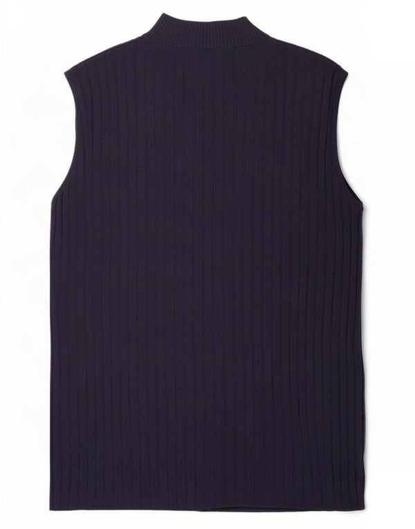 Marks & Spencer Damevest Tank Top UK 10 Small Navy Blue Viscose