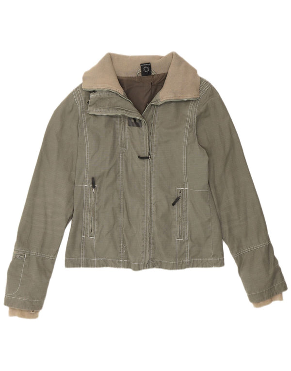Bench Womens Utility Jacket UK 14 Medium Khaki Cotton