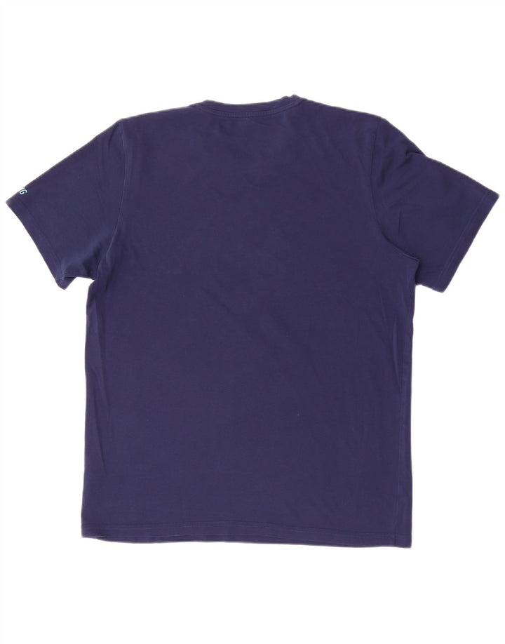 Adidas Grafisk T-shirt til mænd, mellemblå marineblå Colourblock Bomuld