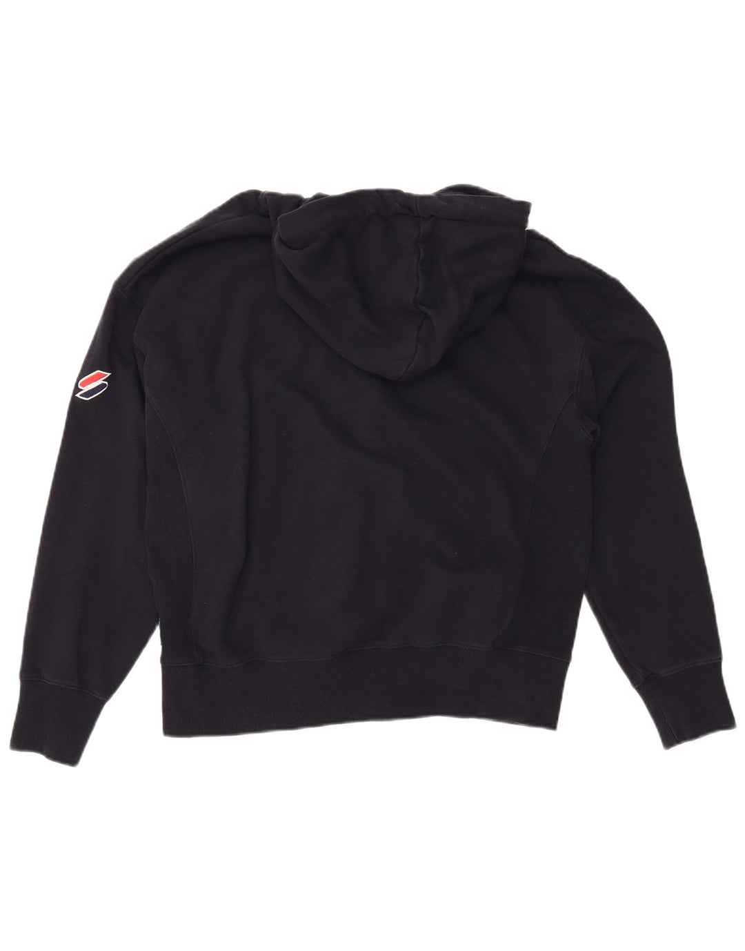 SUPERDRY hættetrøje til kvinder med lynlås UK 16 Large Navy Blue