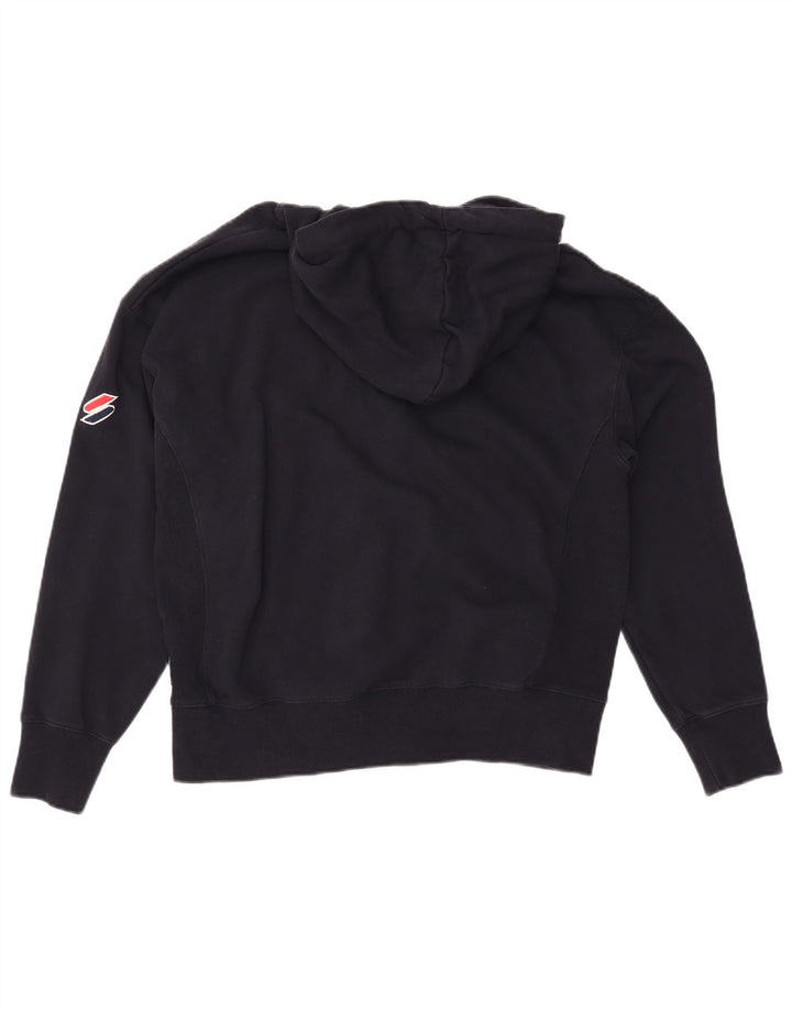 SUPERDRY hættetrøje til kvinder med lynlås UK 16 Large Navy Blue