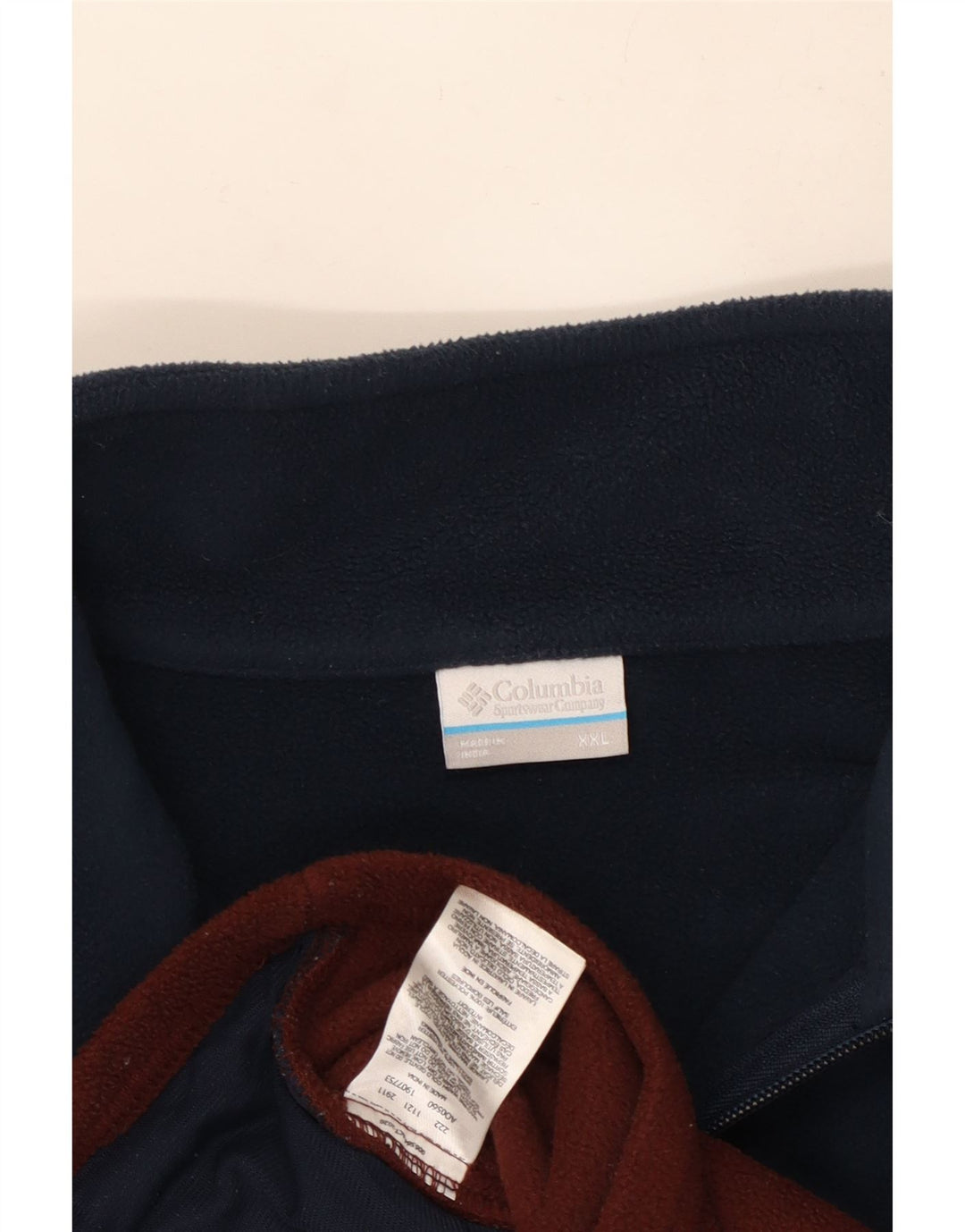 Columbia Herre fleecejakke UK 44 2XL Maroon Colourblock Polyester