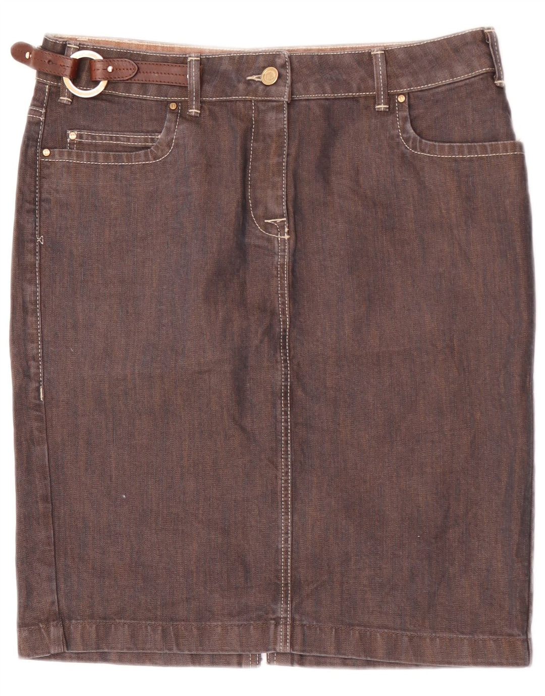 Trussardi Dame Denim Nederdel IT 44 Medium W32 Brun Bomuld