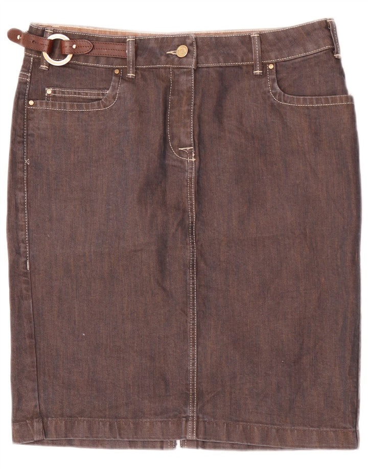 Trussardi Dame Denim Nederdel IT 44 Medium W32 Brun Bomuld