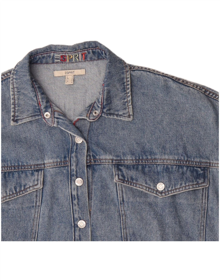Esprit Womens Crop Oversized denimjakke UK 10 Small Blue Cotton