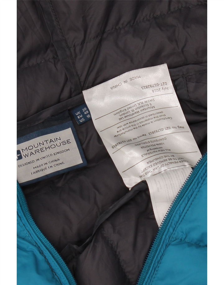 Mountain Warehouse Dame Hætte Polstret Frakke UK 20 2XL Blå Polyester