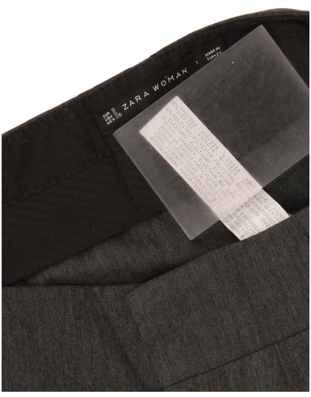 Zara Dame Capri Harem Bukser Small W26 L20 Grå Viscose