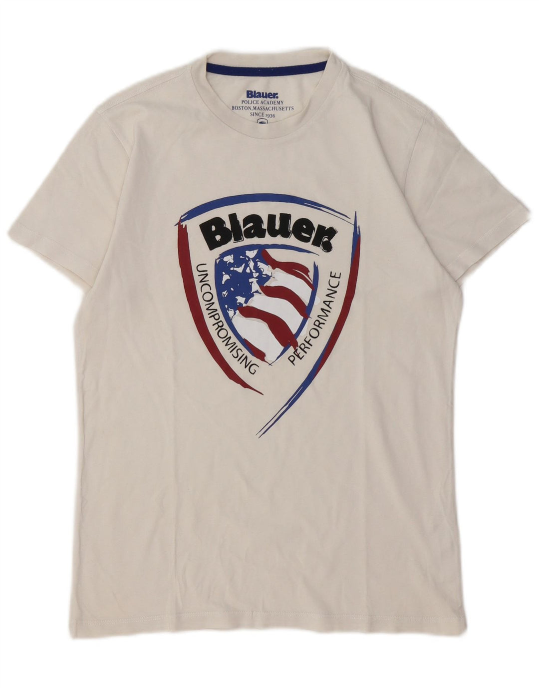 BLAUER Drenge Grafisk T-Shirt Top 13-14 År Hvid Bomuld
