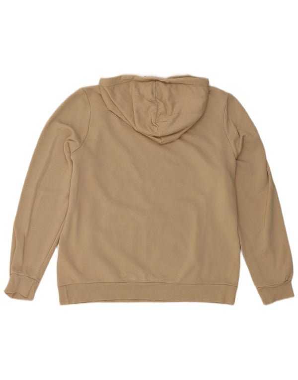 Puma Graphic Hoodie Jumper UK 16 Large Beige Colourblock