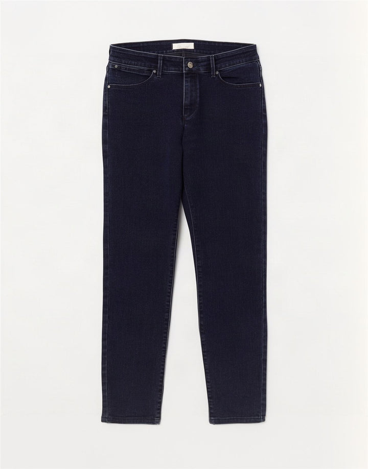 Wrangler Dame Slim Jeans W28 L32 Marineblå Bomuld