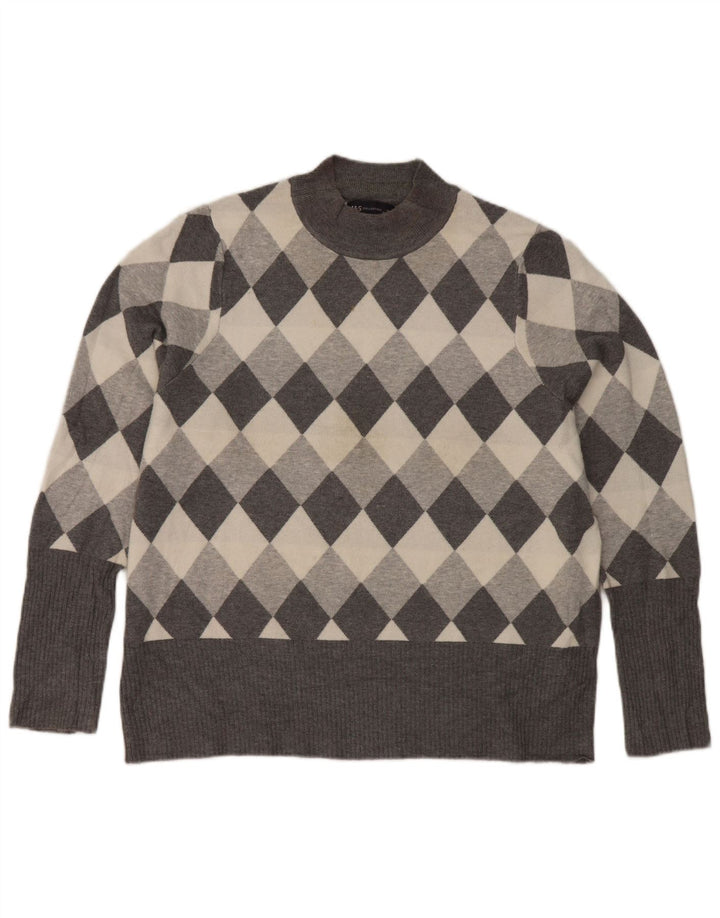 Marks & Spencer Dame Turtle Neck Jumper Sweater UK 22 3XL Grå