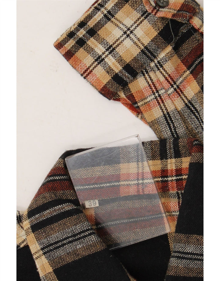Vintage herre flannel skjorte størrelse 39 Medium Flerfarvet ternet polyakryl