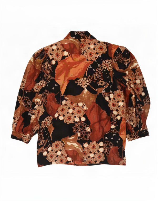 Libra Womens Oversized skjortebluse UK 18 XL Brun blomsterviscose