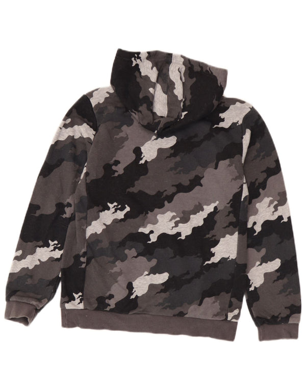 Adidas Grafisk hættetrøje til drenge 11-12 år Grå Camouflage Bomuld