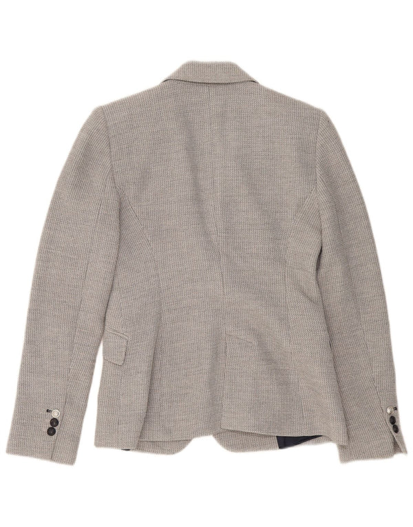 Zara Womens 2 Button Blazer Jacket UK 10 Small Grey Viscose