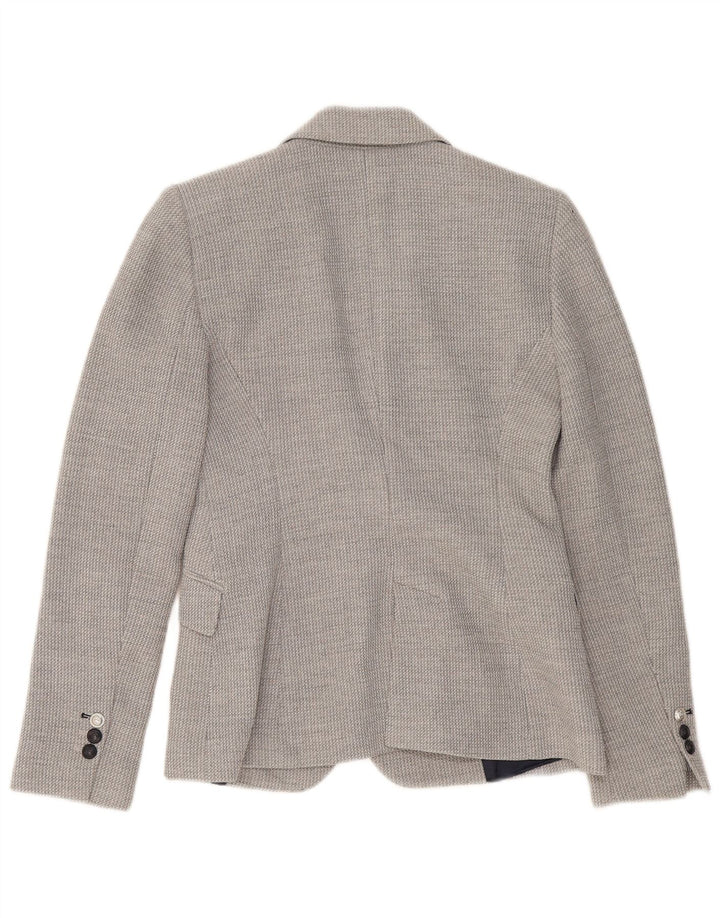 Zara Dame 2 Button Blazer Jacket UK 10 Small Grey Viscose