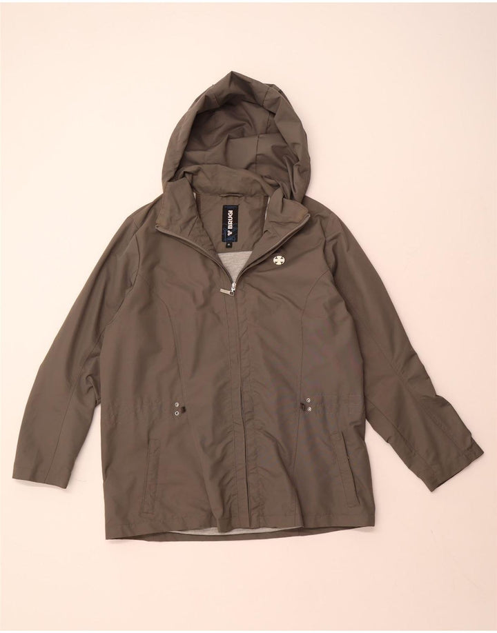 BRUGI Regnjakke med hætte til kvinder UK 18 XL Grå polyamid