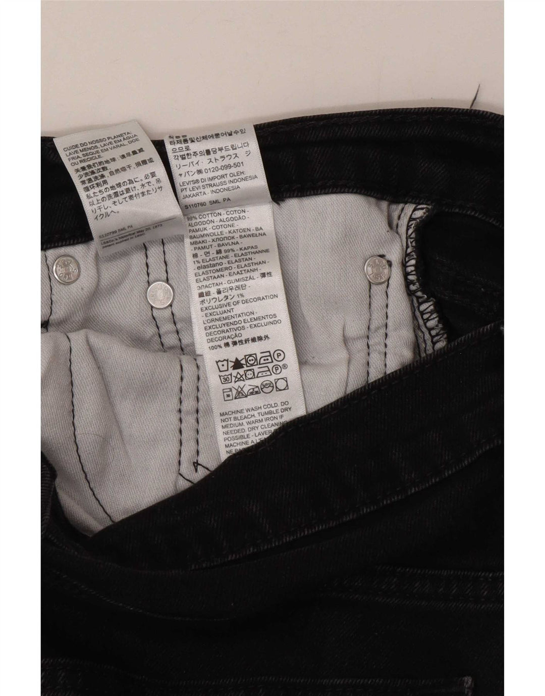 Levi's Mens 510 Skinny Jeans W32 L30 Grå Bomuld