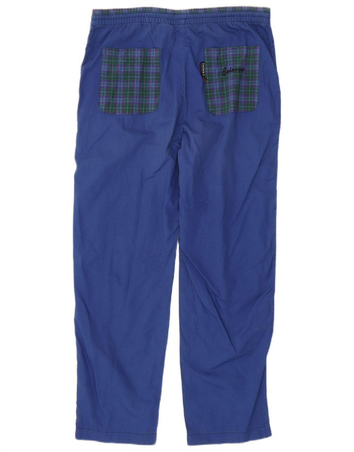TÆNK PINK Herre Calanque Graphic Chino Bukser Small W29 L28 Blue Check