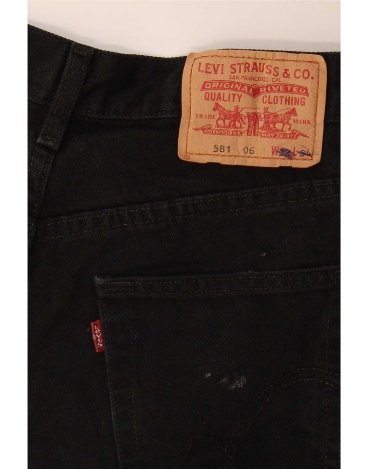 Levi's Womens 581 Distressed Denim Shorts Large W32 Black Bomuld