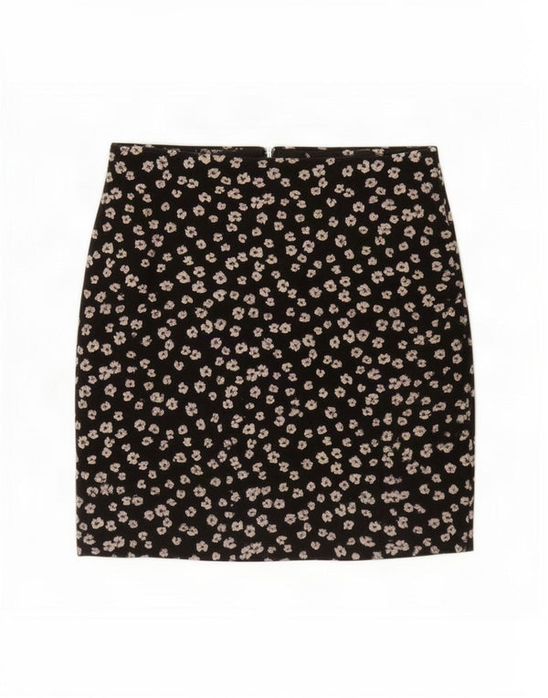 Dorothy Perkins Dame Mini-nederdel UK 8 Small W27 Black Floral Polyester