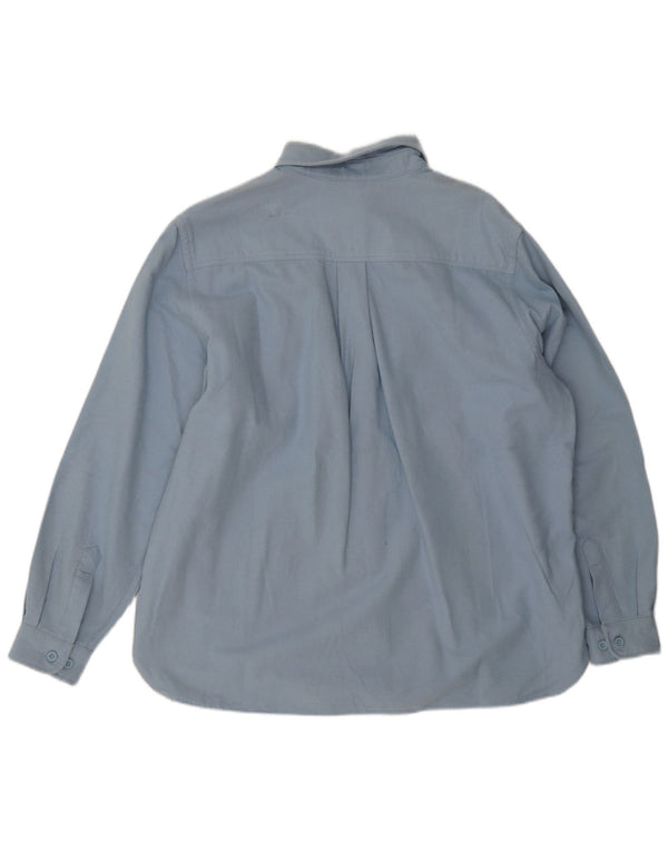 L.L.Bean Dame Oversized Flanell Shirt UK 18 XL Blå Bomuld