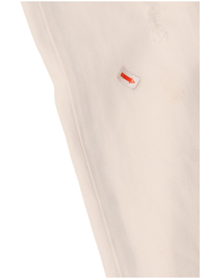 TOMMY HILFIGER Dame Distressed Straight Jeans W29 L28 Hvid Bomuld