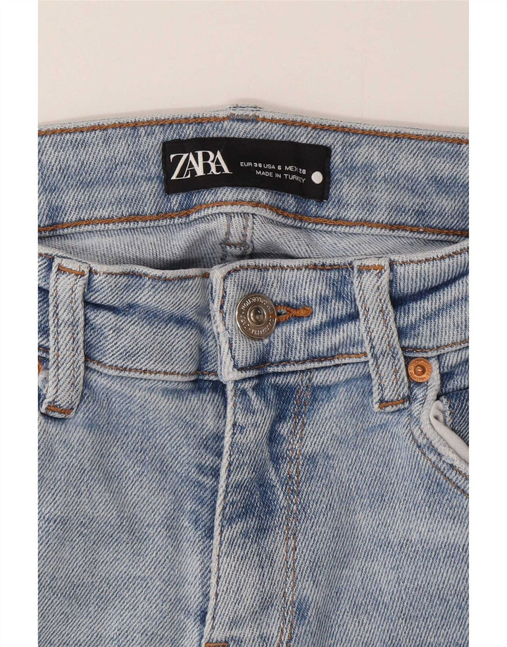 Zara Dame Distressed Slim Jeans EU 38 Small W28 L27 Blå Bomuld