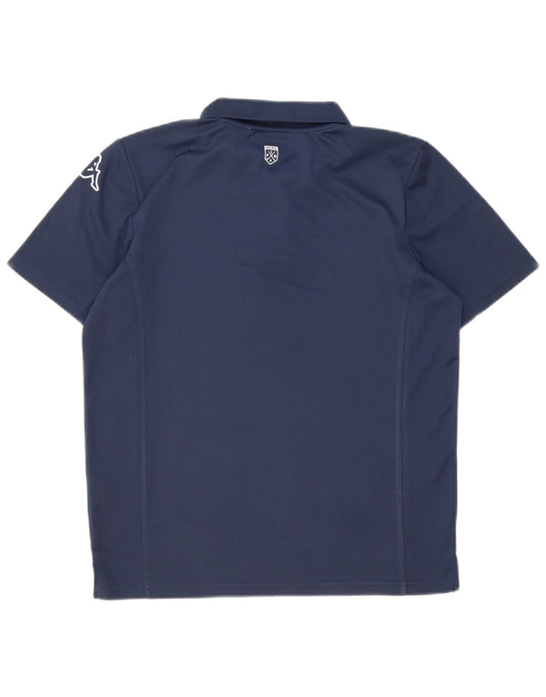 Kappa Mens Graphic Polo Shirt Small Navy Blue Polyester