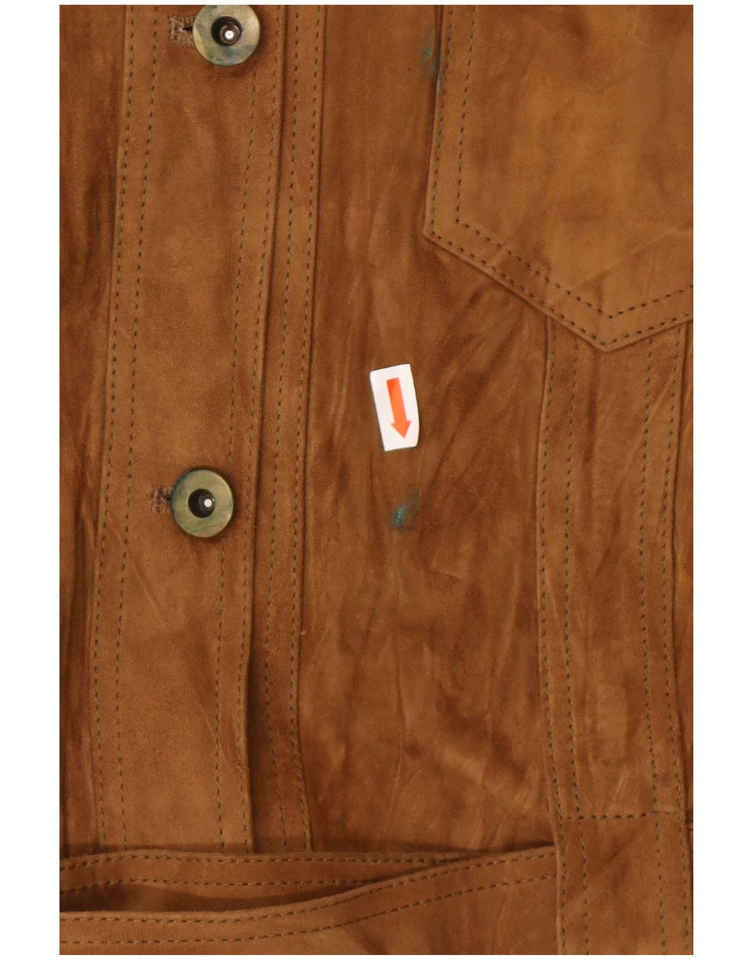 VINTAGE Militærjakke i ruskind til kvinder IT 42 medium brunt læder