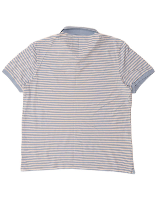 Lyle & Scott herre poloshirt XL blå nålestribet bomuld