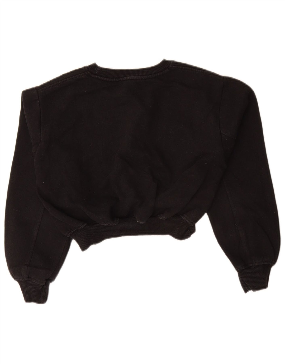 Zara Womens Crop Sweatshirt Jumper UK 10 Small Black