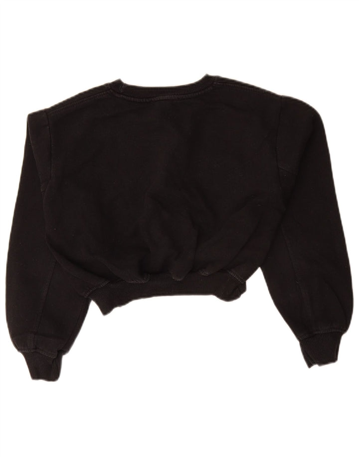 Zara Womens Crop Sweatshirt Jumper UK 10 Small Black
