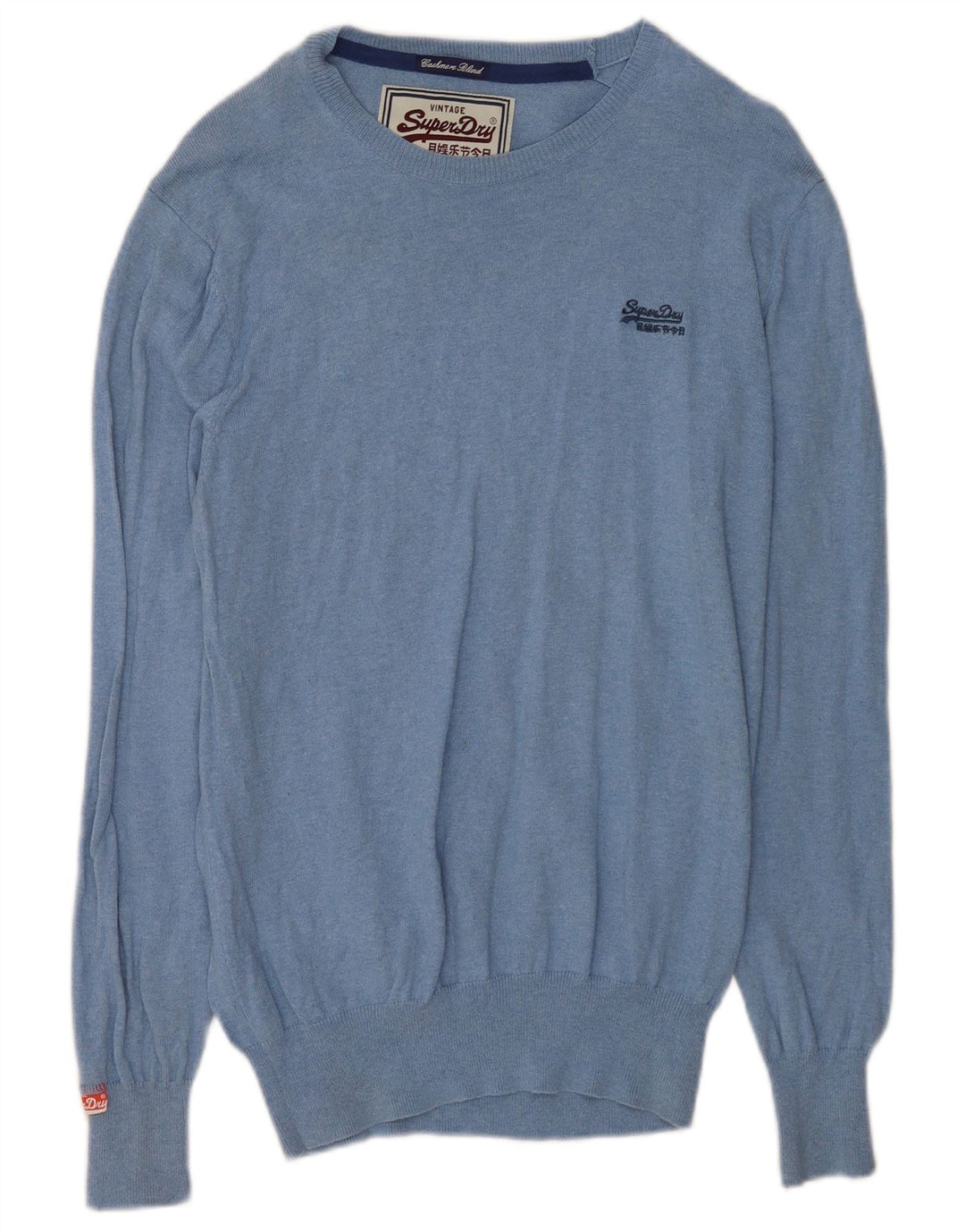 Superdry Herre Boat Neck Jumper Sweater Stor Blå Bomuld