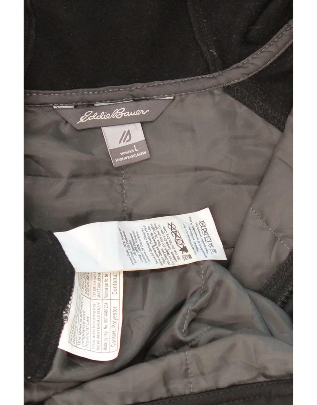 EDDIE BAUER Womens Hooded Windbreaker Jacket UK 16 Large Black Colourblock Vintage Eddie Bauer and Second-Hand Eddie Bauer from Messina Hembry 