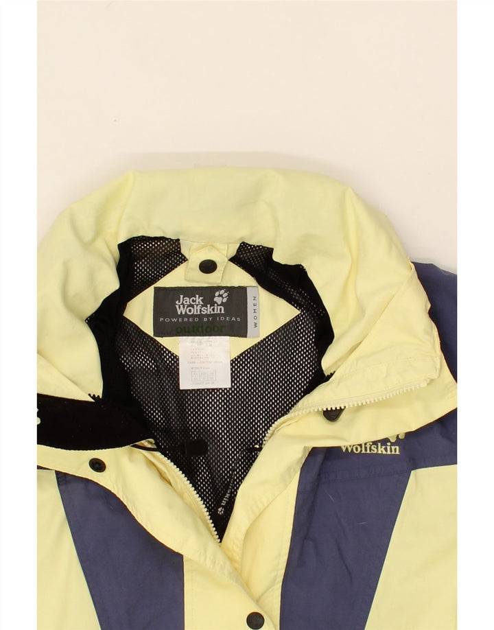 JACK WOLFSKIN Dame vindjakke UK 6 XS Gul Colourblock
