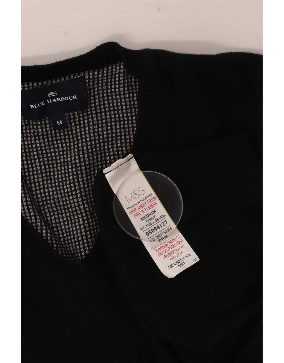 Marks & Spencer Herre Blue Harbor V-hals sweater Medium Navy Blue