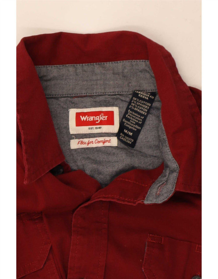 Wrangler kortærmet herreskjorte Medium Bourgogne bomuld
